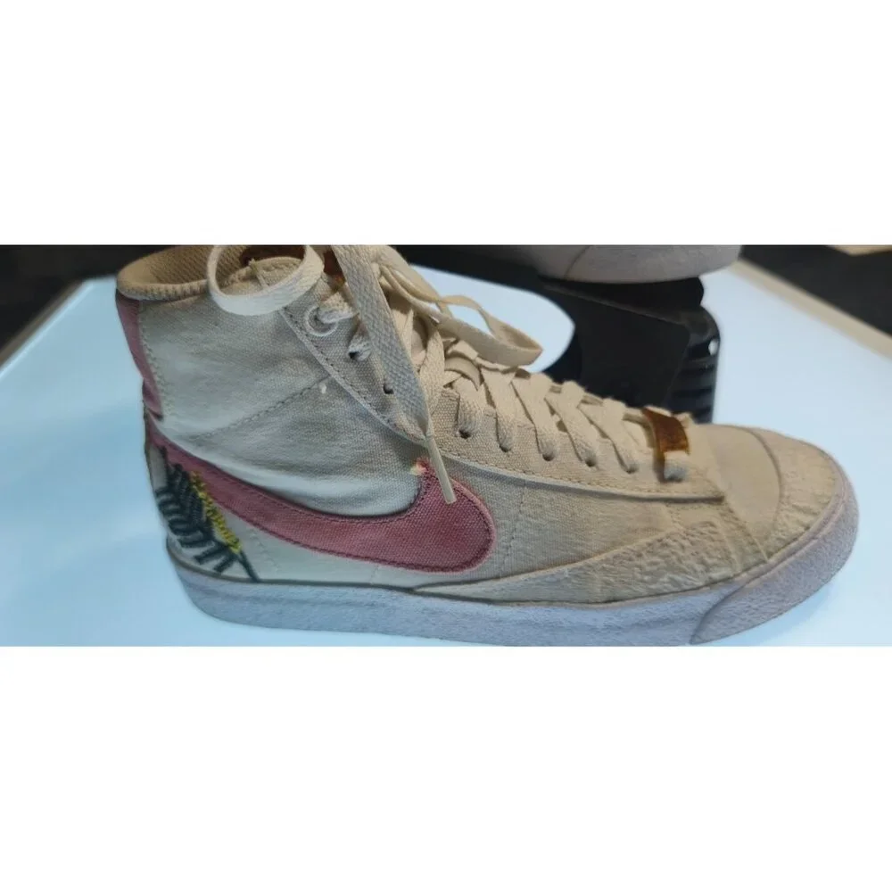Nike Blazer Mid 77 Catechu Pink Canvas Wmns US 6 Used Clean DC9265-101